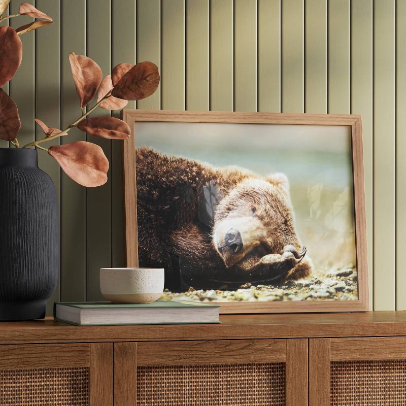 slide 2 of 4, 20" x 16" Bear Photography Framed Art Brown - Threshold™: Frame, Animal Wall, 1 ct