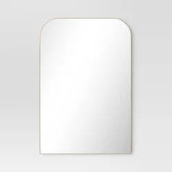 24" x 36" Infinity Mantle Mirror Brass - Threshold™: Rust-Resistant, Wall Mount, Modern Decor