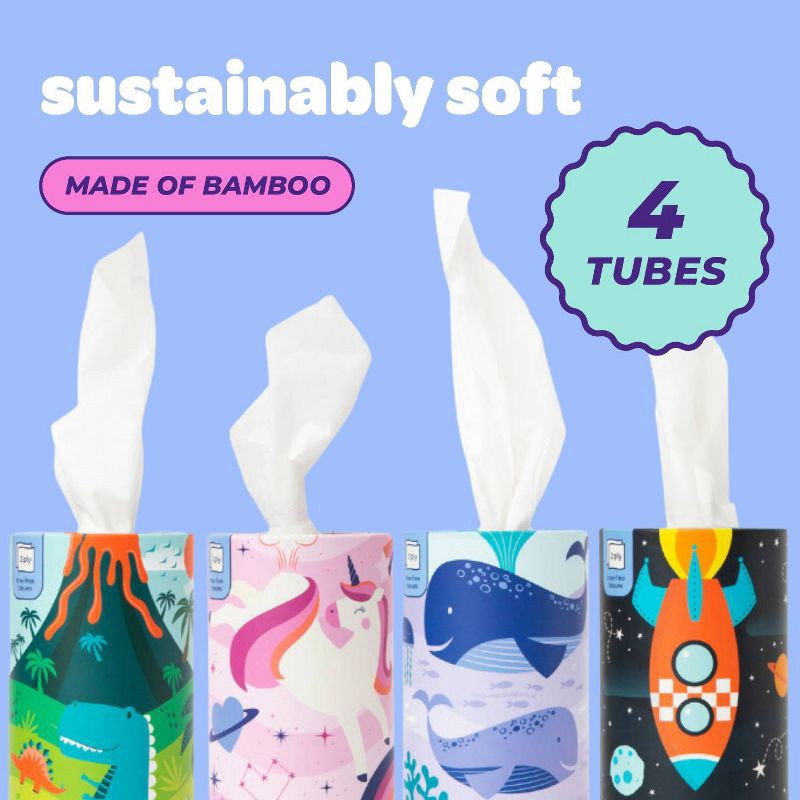 slide 3 of 8, Bim Bam Boo Tubular 3-Ply Bamboo Ultra Soft Facial Tissue - 4pk/160ct, 4 ct, 160 ct