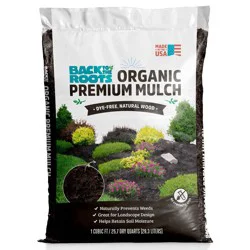 Back to the Roots 20lbs Organic Premium Mulch Natural Hardwood Brown: Weed Control, Moisture Retention