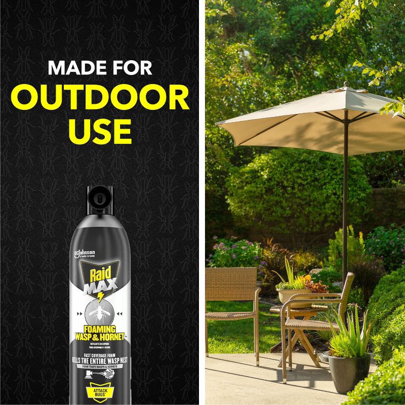 slide 4 of 13, Raid Max Foaming Wasp and Hornet Bug Spray - 16.5oz, 16.5 oz