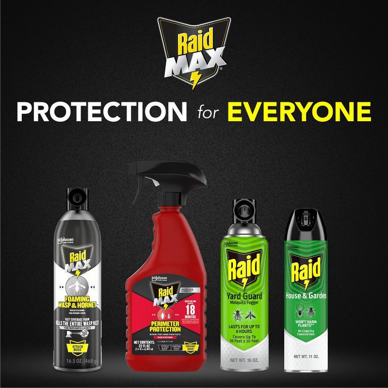 slide 9 of 13, Raid Max Foaming Wasp and Hornet Bug Spray - 16.5oz, 16.5 oz