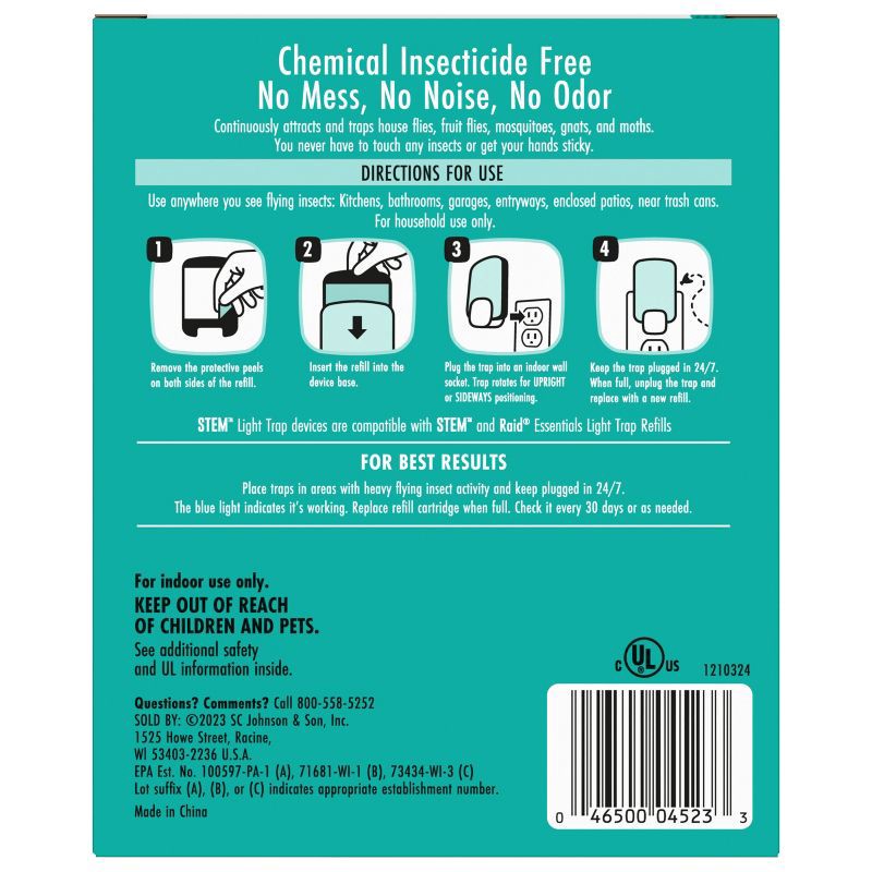 slide 12 of 14, STEM Flying Insect Light Gnat & Fly Trap Starter Kit - 1 Light Trap + 1 Cartridge, 1 ct