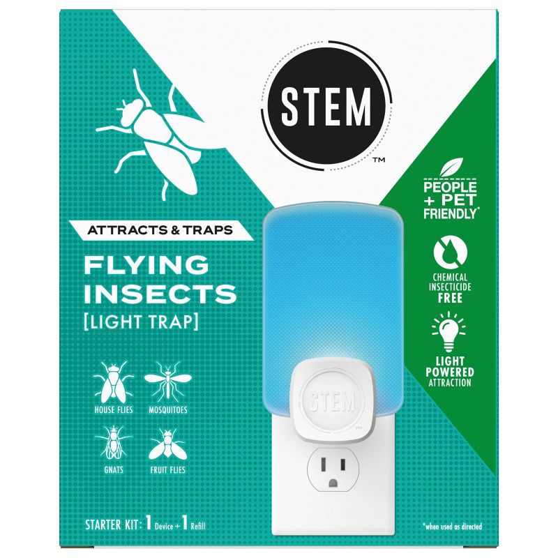 slide 11 of 14, STEM Flying Insect Light Gnat & Fly Trap Starter Kit - 1 Light Trap + 1 Cartridge, 1 ct