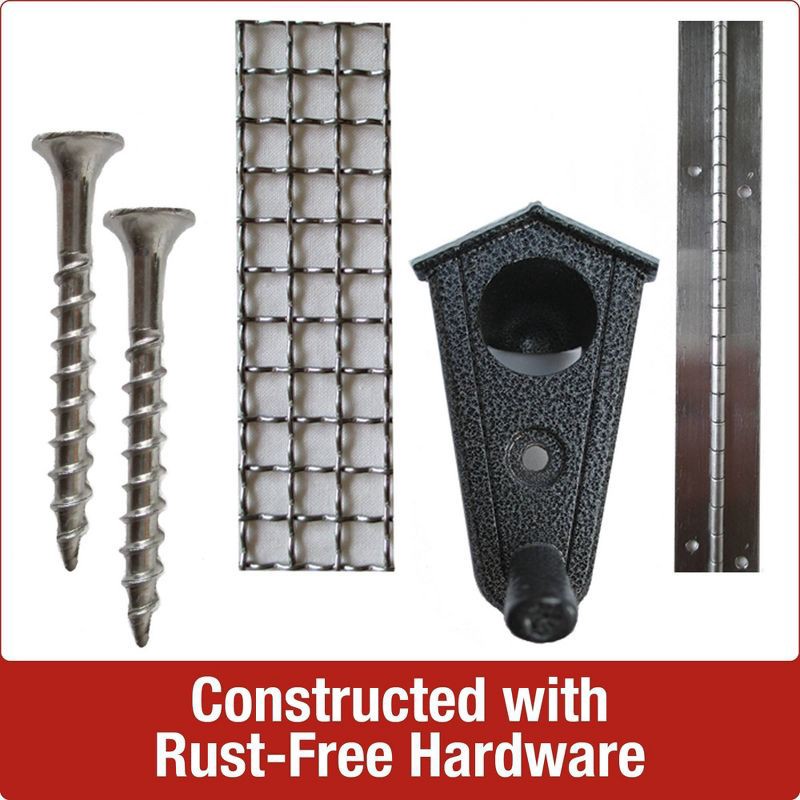 slide 4 of 7, Nature's Way Bird Products 3qt Cedar Hopper Feeder with Suet Cages 8.5": Attracts Cardinals & Woodpeckers, Easy Clean, 3 qt