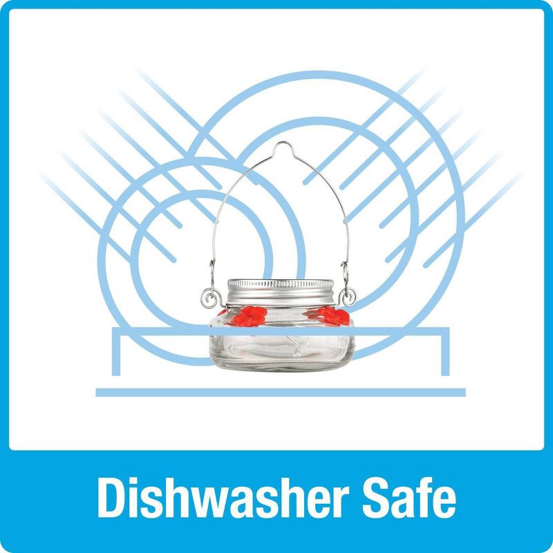 slide 5 of 9, Nature's Way Bird Products 6oz Mason Jar Hummingbird Glass Feeder 2.5", 6 oz