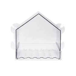 Nature's Way Bird Products 2 Cup Clear View Plastic Window Bird Feeder 6.75": Suction Cup Mount, Shatterproof