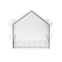 Nature's Way Bird Products 2 Cup Clear View Plastic Window Bird Feeder 6.75": Suction Cup Mount, Shatterproof