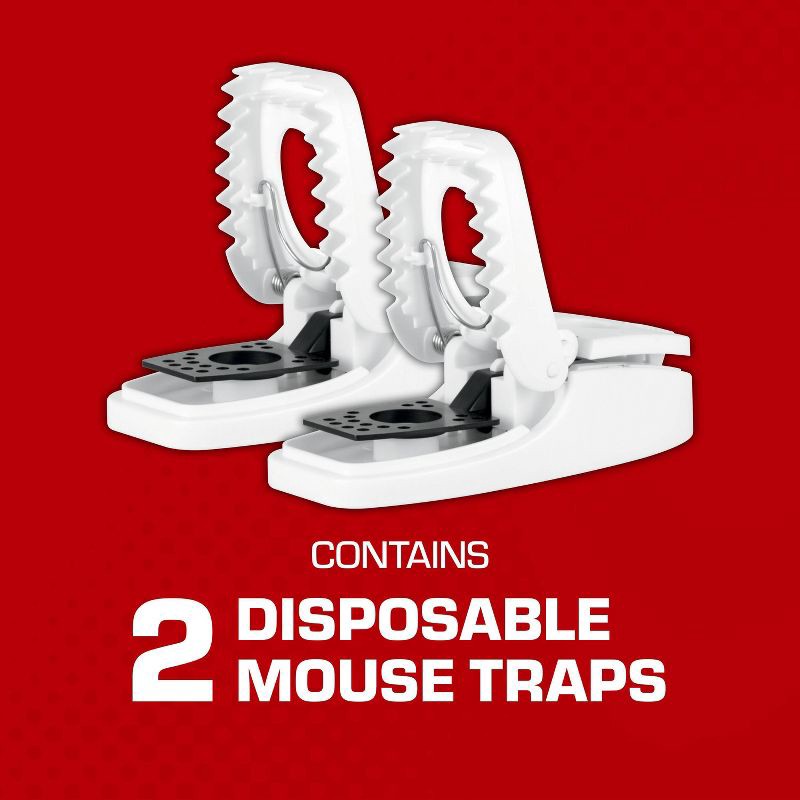 slide 3 of 9, Tomcat 2pk Press 'N Set Mouse Trap: Easy-to-Use, No Assembly Required, Indoor & Outdoor Rodent Control, 2 ct