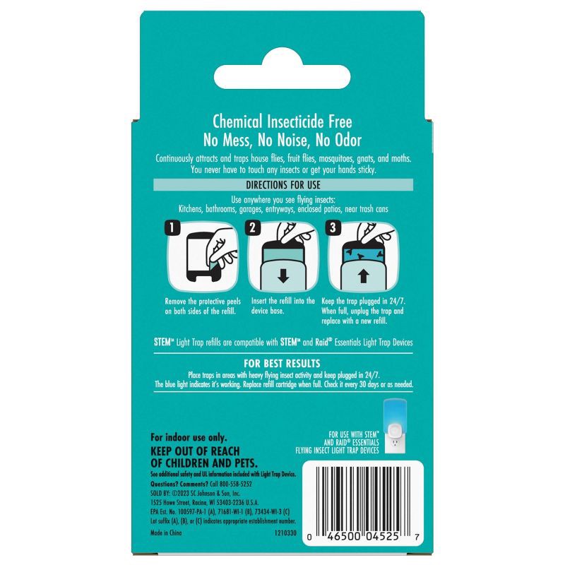 slide 11 of 13, STEM Flying Insect Light Fly Trap Refill - 2 Cartridges, 2 ct