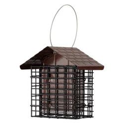 More Birds 2 Cake Suet Feeder with Weather Guard: Solid Steel, Dual Feeding Stations, Weather-Resistant