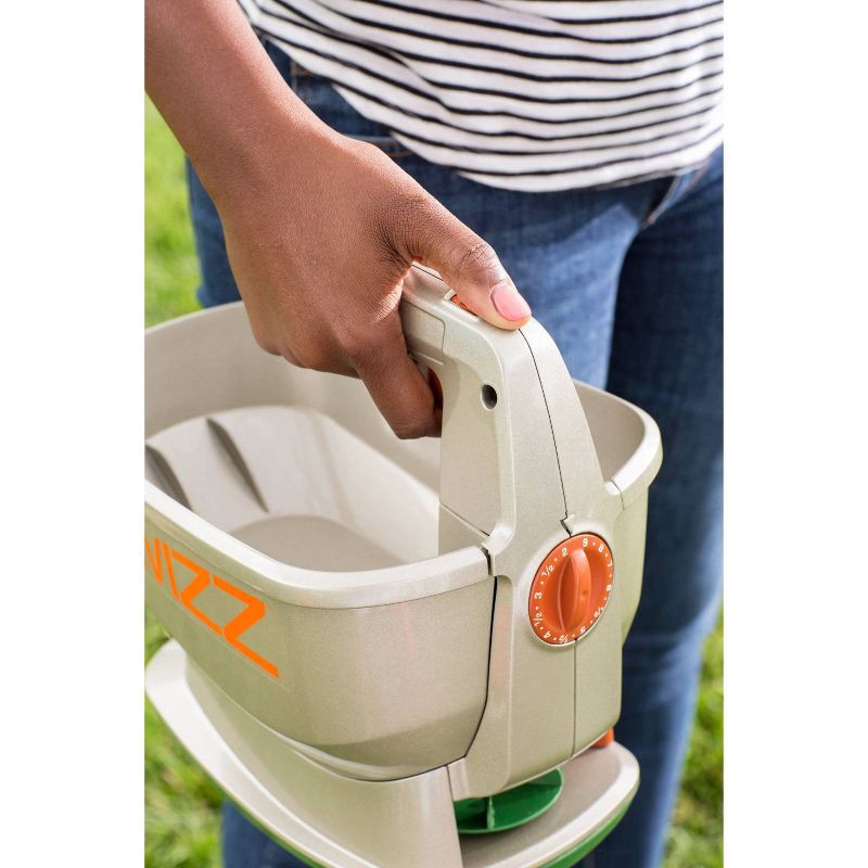 slide 5 of 7, Scotts Wizz Hand-Held Spreader: Battery-Operated Lawn & Garden Fertilizer Distributor, 0.5 Capacity, 1 ct