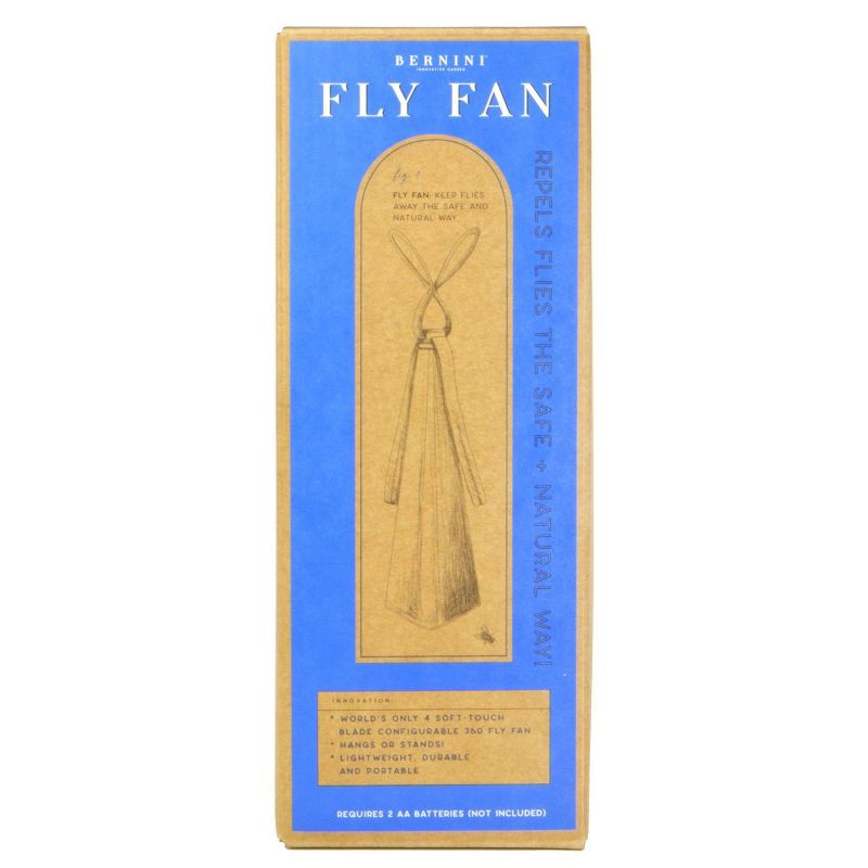 slide 1 of 6, BERNINI LG6752 Pattern Fly Fan: Outdoor Pest Deterrent, No Assembly, Protects Against Flying Insects, 1 ct