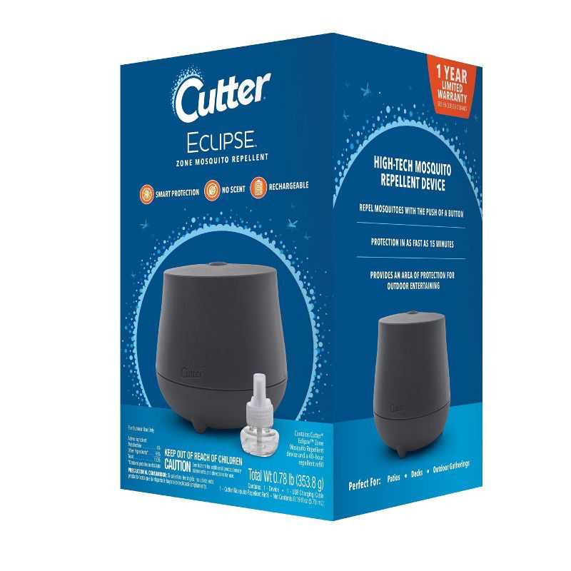 slide 3 of 14, Cutter Repellent Area Outdoor Diffuser: Electric Mosquito Control, Battery-Powered, No Assembly, 1 ct