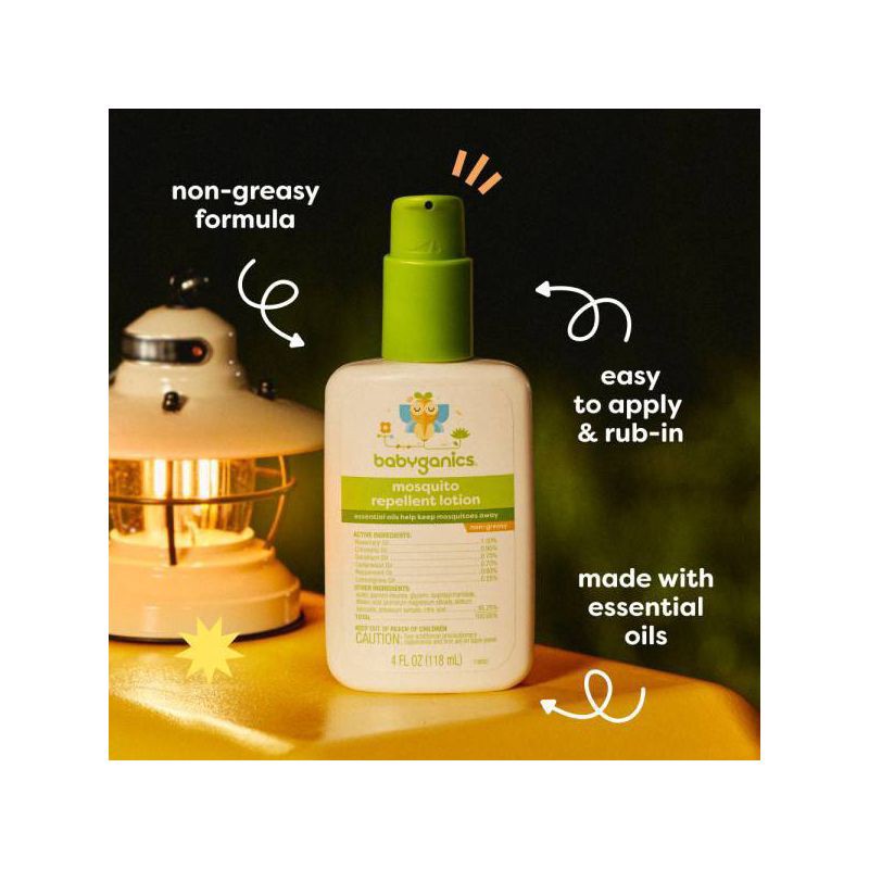 slide 4 of 7, Babyganics 4oz Outdoor Pest Control Baby Mosquito Repellent Lotion, 4 oz