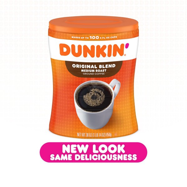 slide 25 of 29, Dunkin' Medium Roast Original Blend Ground Coffee 30 oz, 30 oz