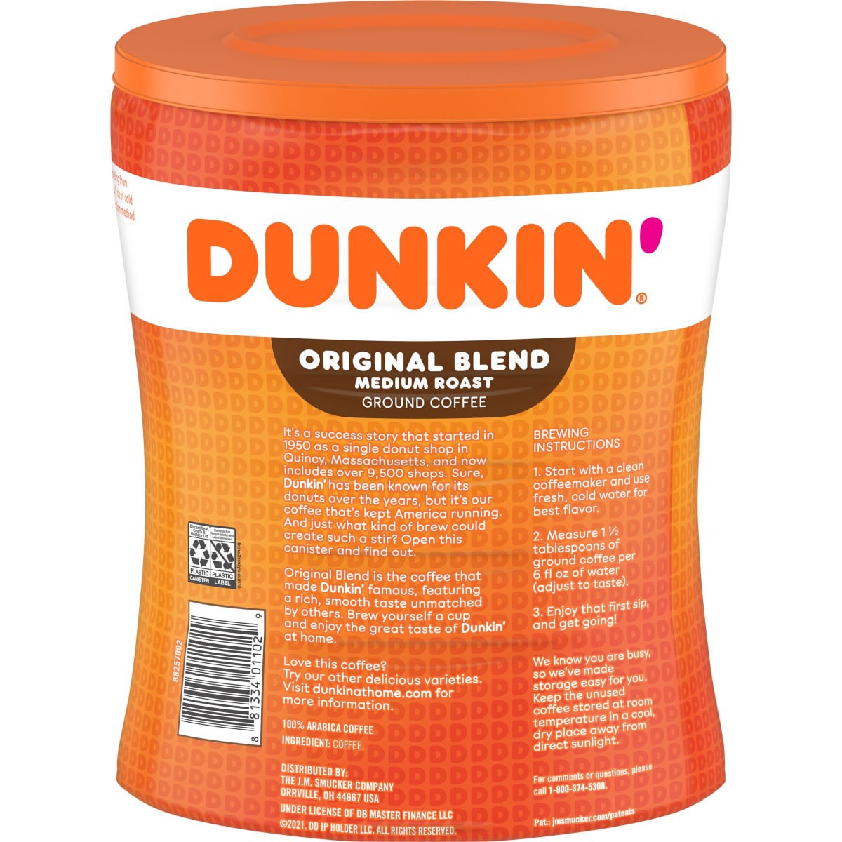 slide 21 of 29, Dunkin' Medium Roast Original Blend Ground Coffee 30 oz, 30 oz