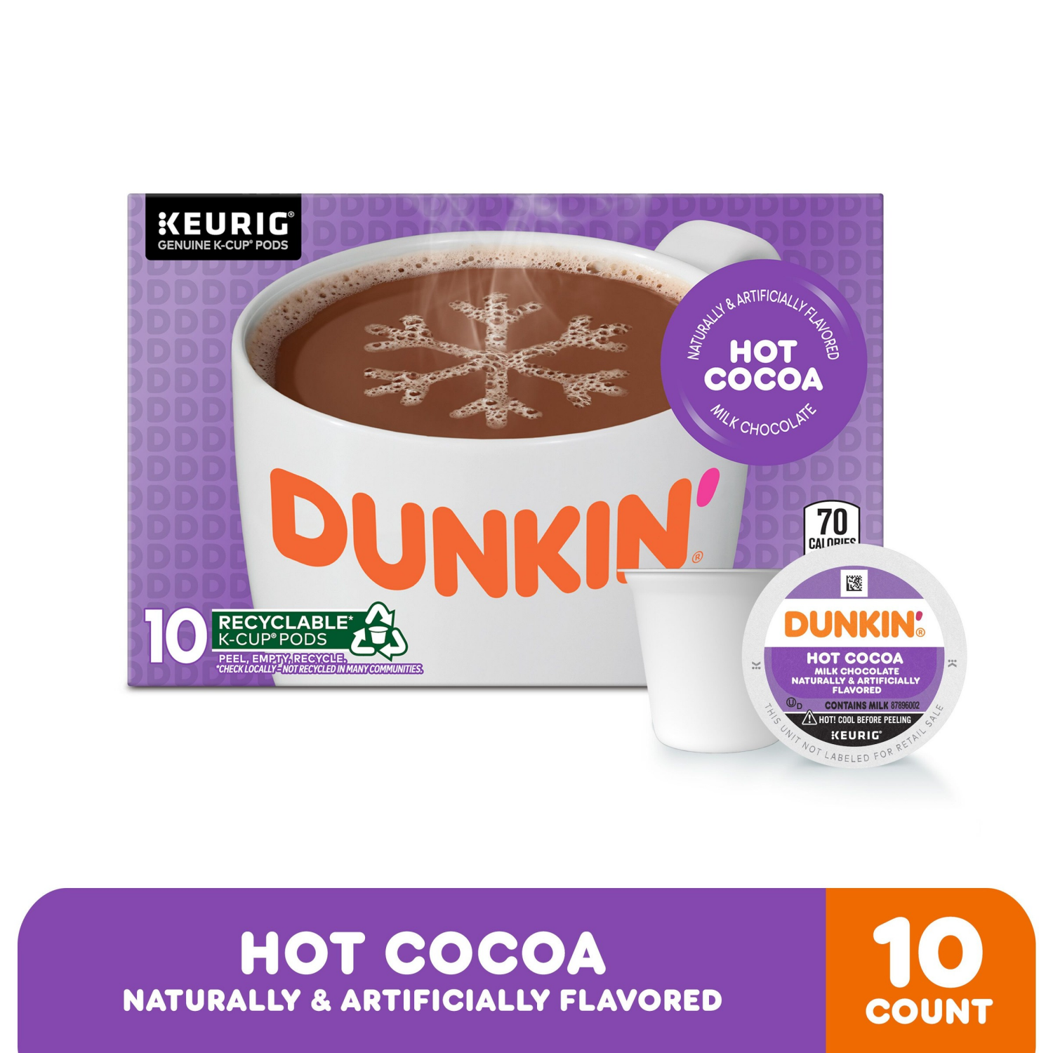 slide 1 of 5, Dunkin' Hot Cocoa K-Cup - 12 ct, 12 ct