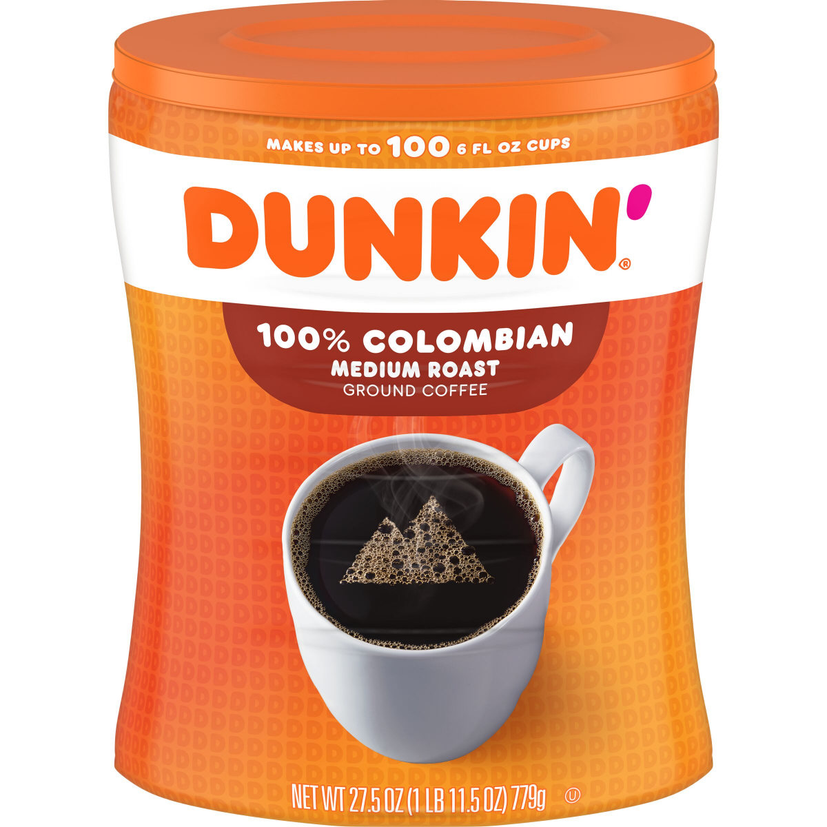 slide 1 of 4, Dunkin' Dunkin’ Colombian Medium Roast Ground Coffee, 27.5 Oz. Canister, 27.5 oz
