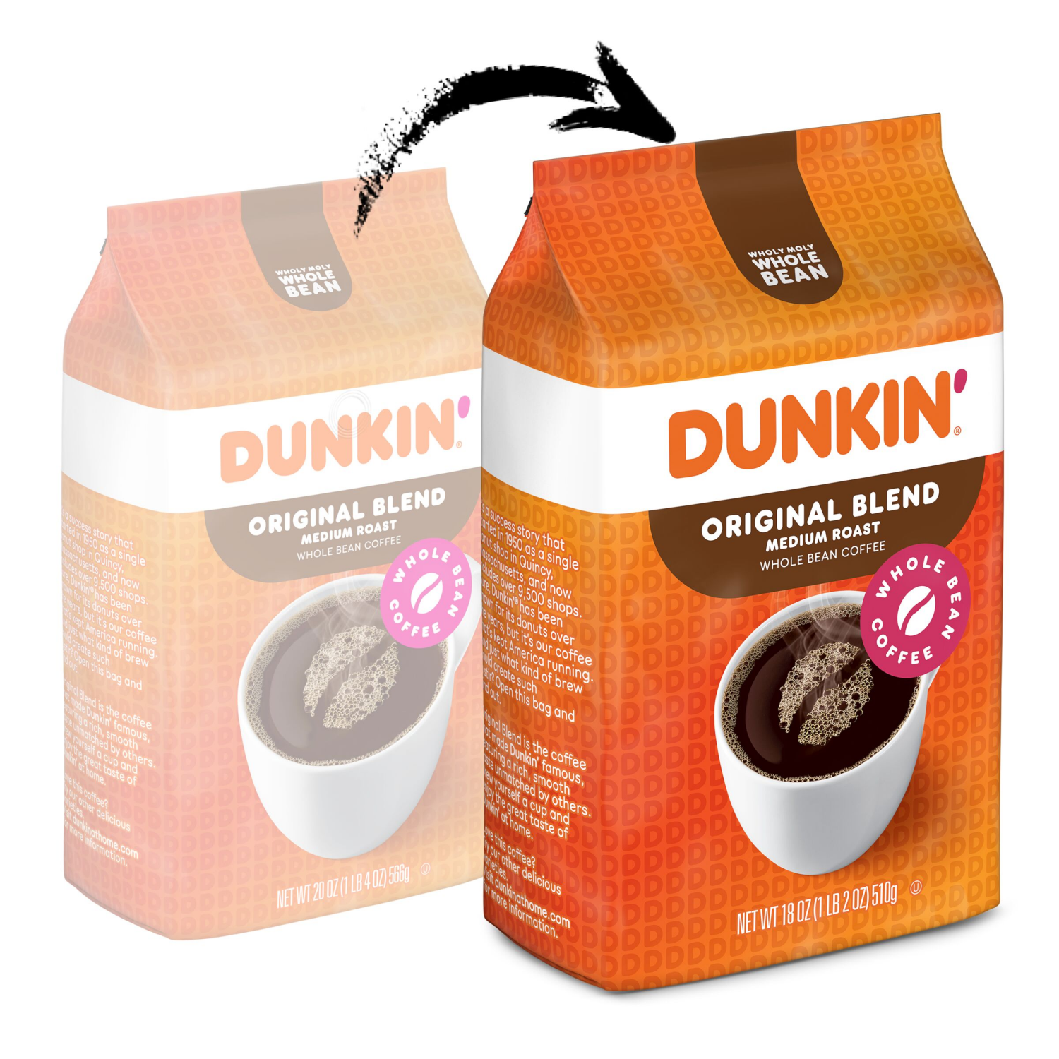 slide 6 of 7, Dunkin' Dunkin’ Original Blend Medium Roast Whole Bean Coffee, 18 Oz. Bag, 18 oz
