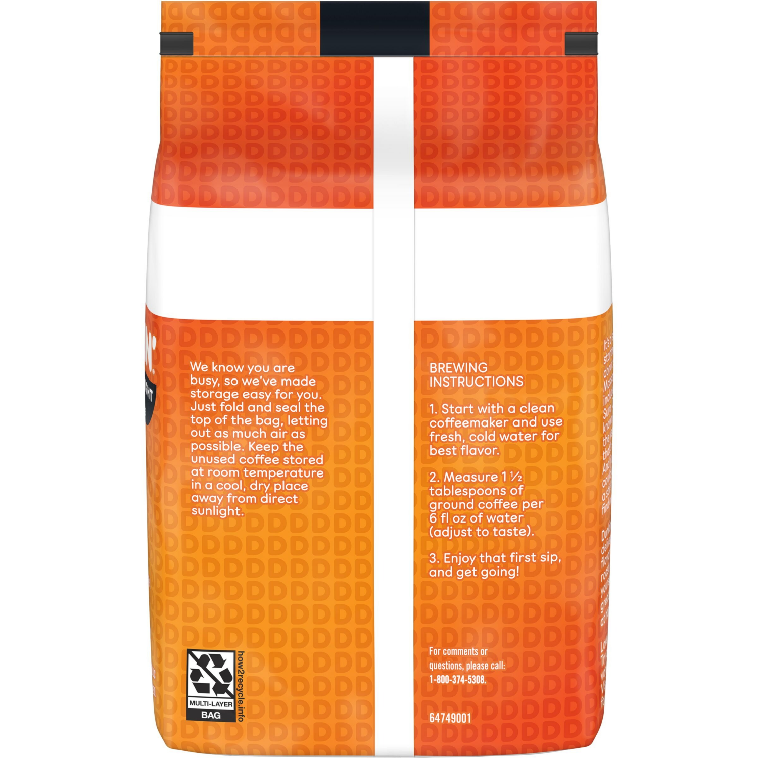 slide 4 of 7, Dunkin' Dunkin’ Midnight Dark Roast Ground Coffee, 16.5 Oz. Bag, 16.5 oz