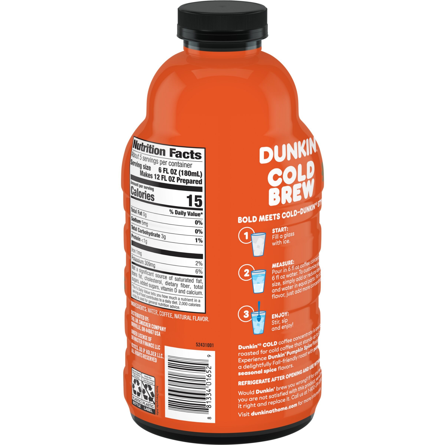 slide 5 of 6, Dunkin' Dunkin’ Pumpkin Spice Artificially Flavored Cold Brew Concentrated Coffee, 31 fl oz