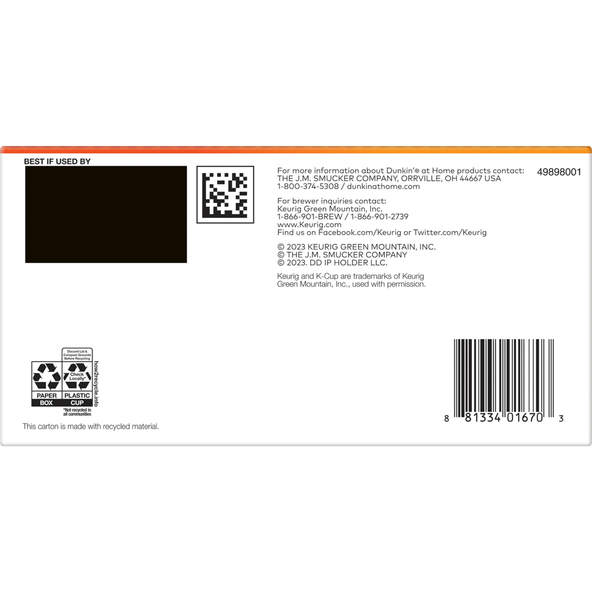 slide 4 of 8, Dunkin' Dunkin’ Hazelnut Artificially Flavored Coffee, Keurig K-Cup Pods, 32 Count Box, 32 ct