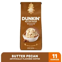 Dunkin' Dunkin’ Butter Pecan Artificially Flavored Coffee, Ground Coffee, 11 oz. Bag