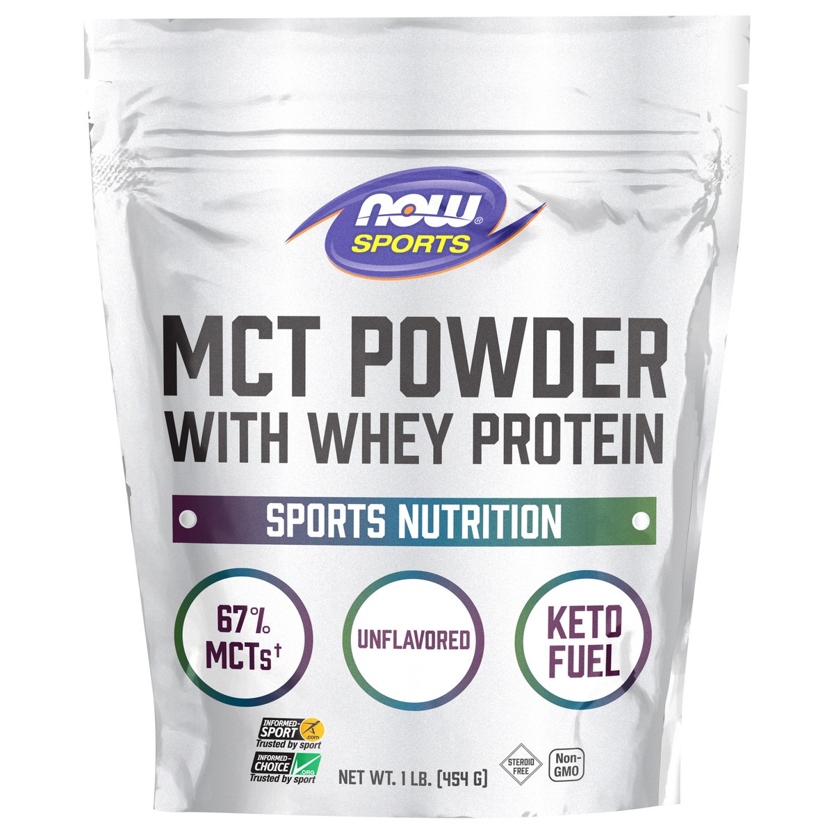 slide 1 of 4, NOW MCT Powder with Whey Protein - 1 lb., 1 lb