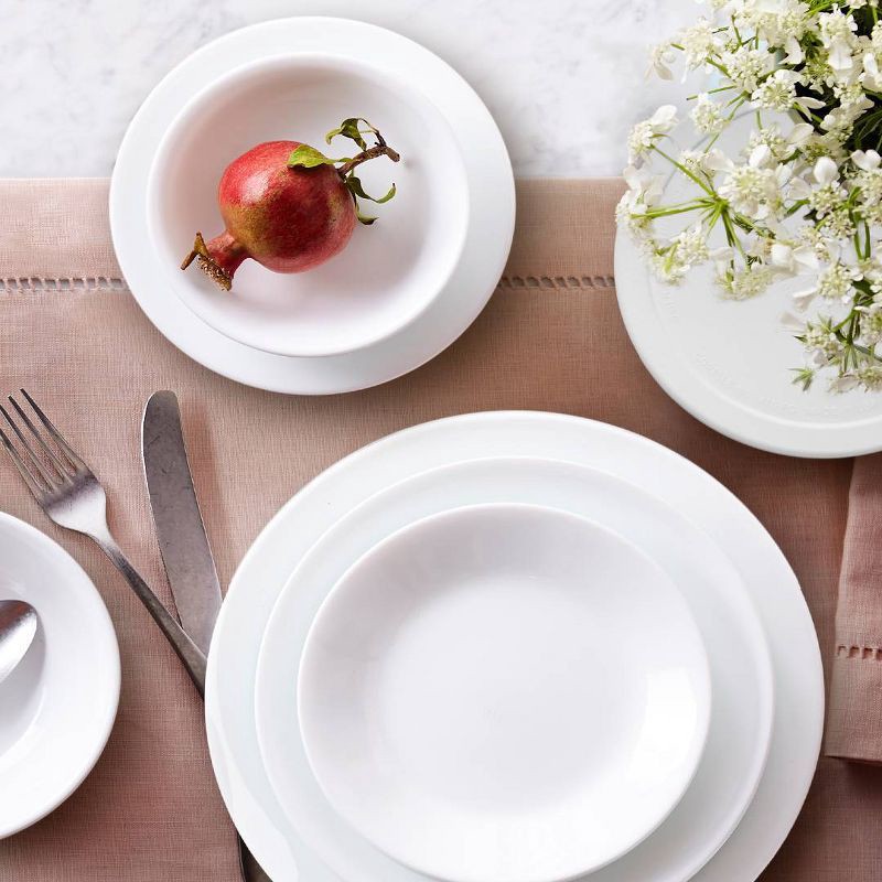 slide 2 of 7, Corelle 16pc Winter Frost White Dinnerware Set: Microwave & Dishwasher Safe, Service for 4, Includes Plates & Bowls, 16 ct