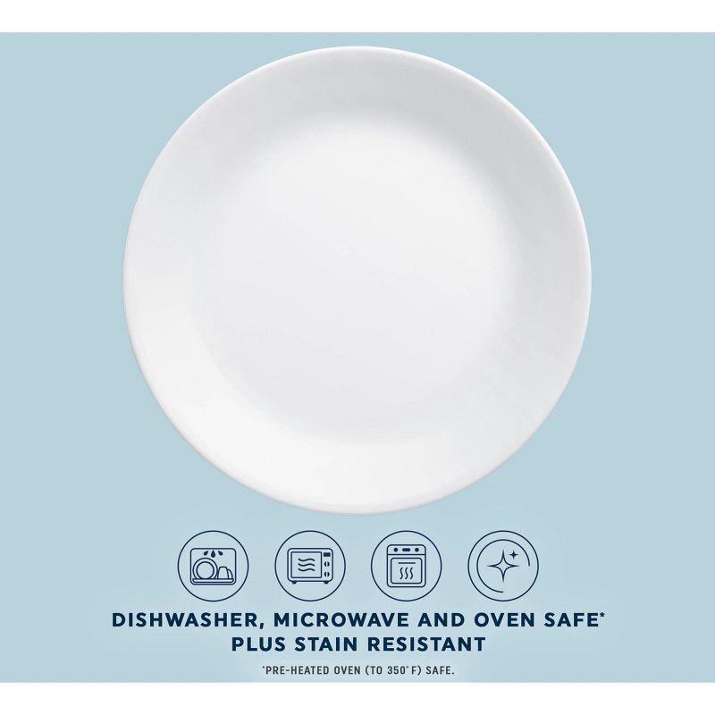slide 3 of 7, Corelle 16pc Winter Frost White Dinnerware Set: Microwave & Dishwasher Safe, Service for 4, Includes Plates & Bowls, 16 ct