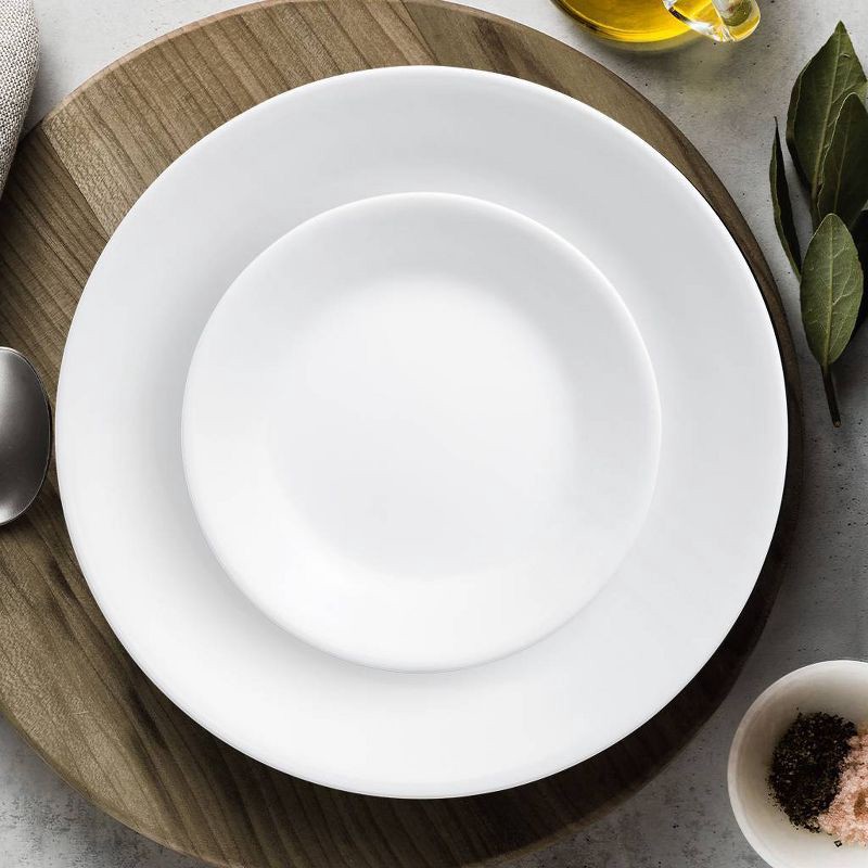 slide 5 of 5, Corelle 16pc Winter Frost White Dinnerware Set: Microwave & Dishwasher Safe, Service for 4, Includes Plates & Bowls, 16 ct
