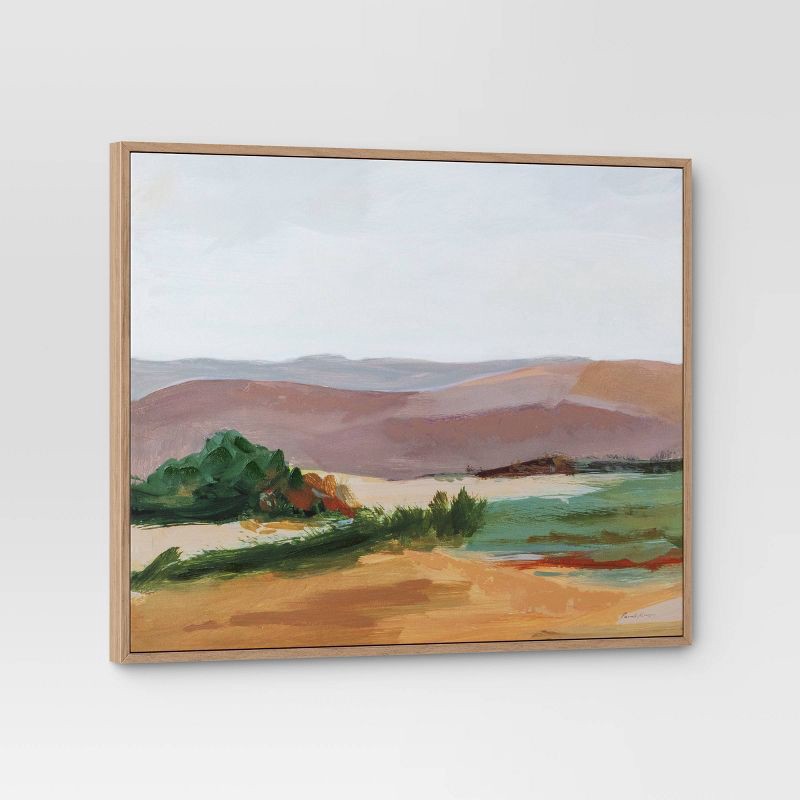 slide 3 of 4, 30" x 24" Landscape Framed Canvas Natural - Threshold™, 1 ct