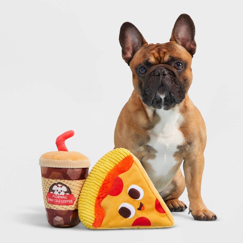 slide 5 of 5, BARK Pizza Face Delivery Bag Dog Toy, 1 ct