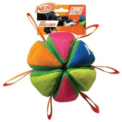 NERF Wedge Ball Dog Toy: Squeaks, Nylon & Rubber, All Ages, Chew Tug Fetch