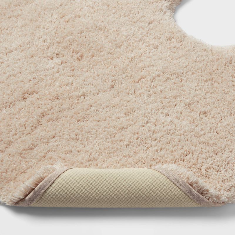 slide 3 of 3, Spa Plush Contour Bath Rug Almond - Threshold™, 1 ct