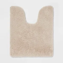 Spa Plush Contour Bath Rug Almond - Threshold™: Luxury High Pile, Non-Skid, Heavyweight, Machine Made, Tufted Design