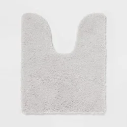 Spa Plush Contour Bath Rug Light Gray - Threshold™: Machine Washable, Tufted Polyester, Latex Backing