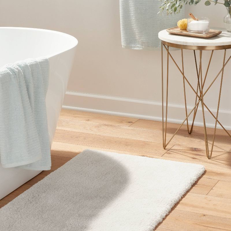 slide 2 of 4, 24"x40" Spa Plush Bath Rug Light Gray - Threshold™, 1 ct