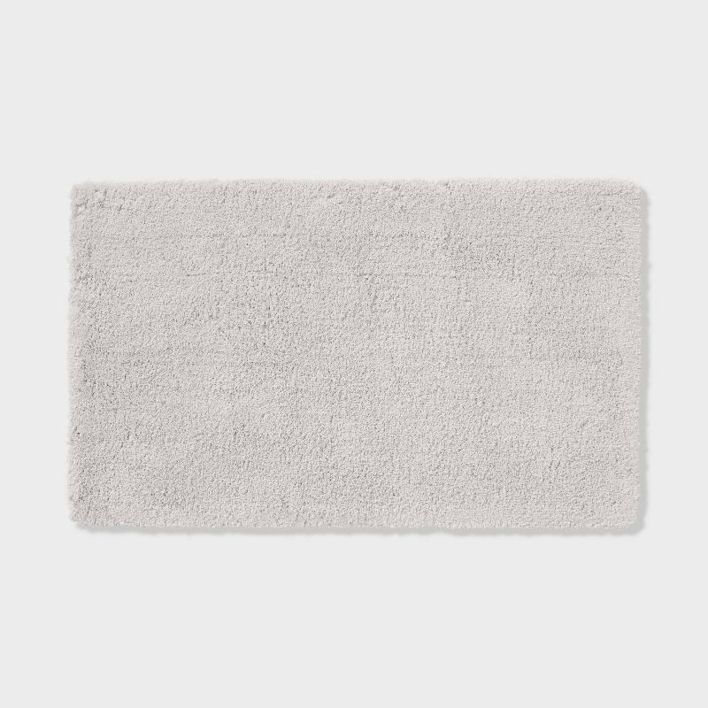 slide 1 of 4, 24"x40" Spa Plush Bath Rug Light Gray - Threshold™, 1 ct