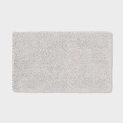 24"x40" Spa Plush Bath Rug Light Gray - Threshold™: Heavyweight, Non-Skid, High Pile, Luxury Tufted Rectangle