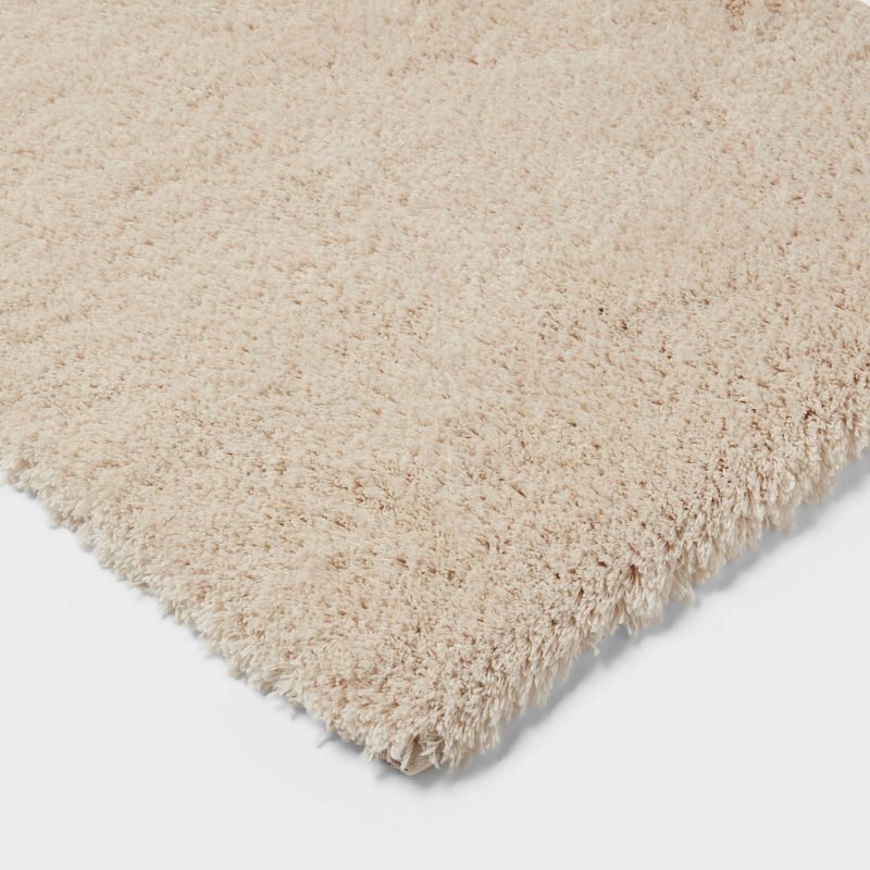 slide 3 of 4, 24"x40" Spa Plush Bath Rug Almond - Threshold™, 1 ct