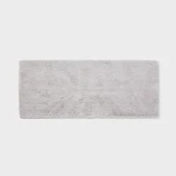 24"x60" Spa Plush Bath Rug Light Gray - Threshold™: Machine Washable, Tufted Polyester, Latex Backing