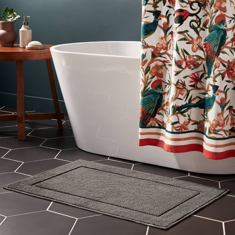 slide 2 of 4, 21"x34" Spa Plush Bath Rug Dark Gray - Threshold™, 1 ct
