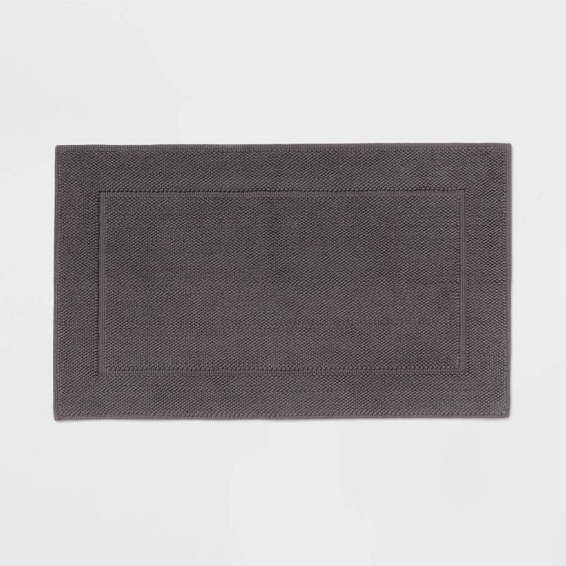slide 1 of 4, 21"x34" Spa Plush Bath Rug Dark Gray - Threshold™, 1 ct