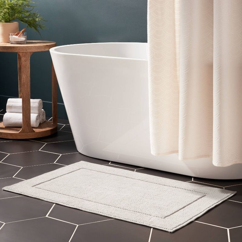 slide 2 of 4, 21"x34" Spa Plush Bath Rug Light Gray - Threshold™, 1 ct
