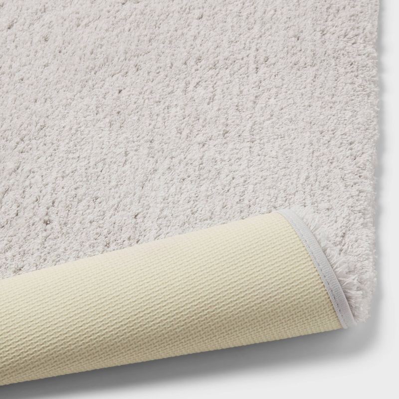 slide 4 of 4, 21"x34" Spa Plush Bath Rug Light Gray - Threshold™: Machine Washable, Tufted Polyester, Latex Backing, 1 ct