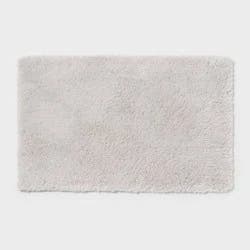 21"x34" Spa Plush Bath Rug Light Gray - Threshold™: Machine Washable, Tufted Polyester, Latex Backing