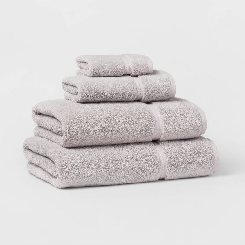 slide 4 of 4, Spa Plush Bath Towel Light Gray - Threshold™: 100% Cotton, Heavyweight 550-800 GSM, Terry Construction, OEKO-TEX Certified, 1 ct