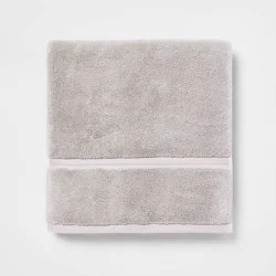 Spa Plush Bath Towel Light Gray - Threshold™: 100% Cotton, Heavyweight 550-800 GSM, Terry Construction, OEKO-TEX Certified